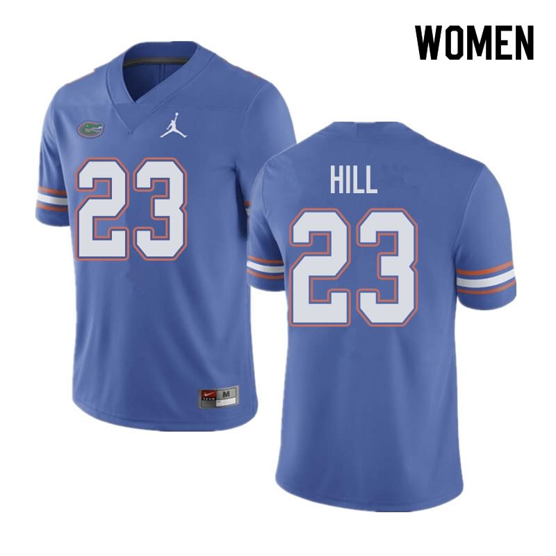 NCAA Florida Gators Jaydon Hill Women's #23 Jordan Brand Blue Stitched Authentic College Football Jersey EBN3264IE